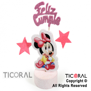 ADORNO CUBITO ECO FELIZ CUMPLE MINNIE TELGO x 1